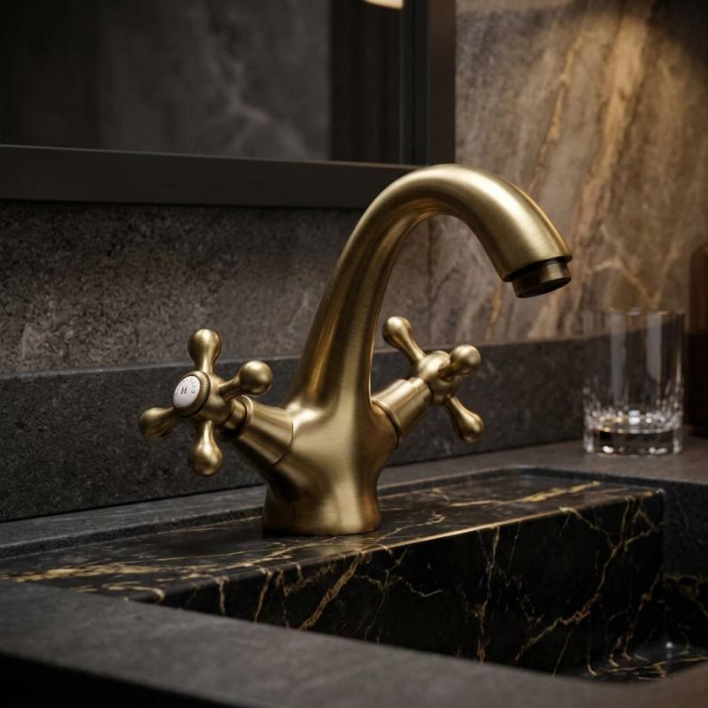 Aquanello Heritage Ascot Klassieke Nostalgische Wastafelmengkraan Brons BN-4101-HA